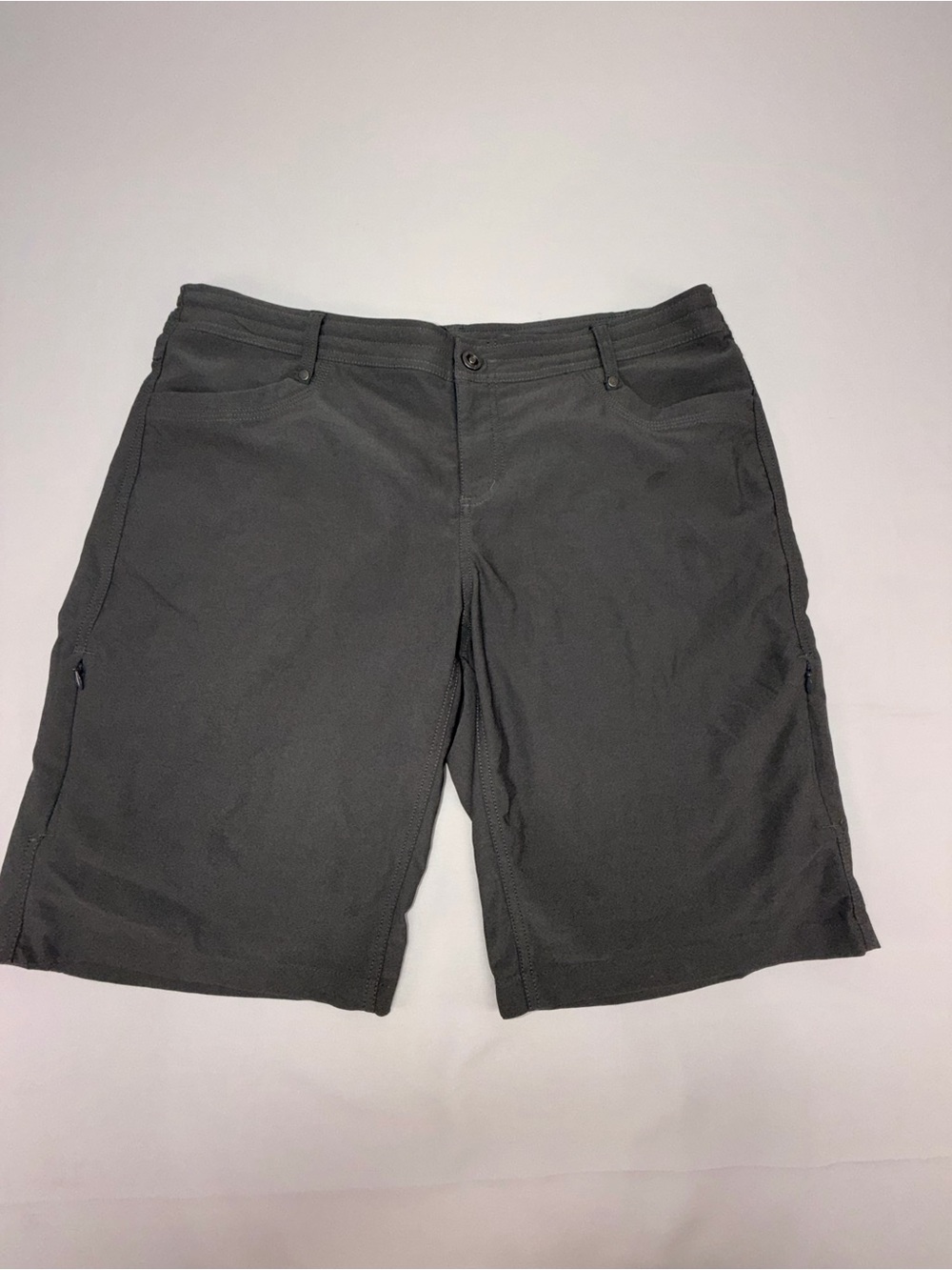 Kuhl Womens Hiking Shorts Size 16 Gray Stretch Outdoor Trail Zip Pockets